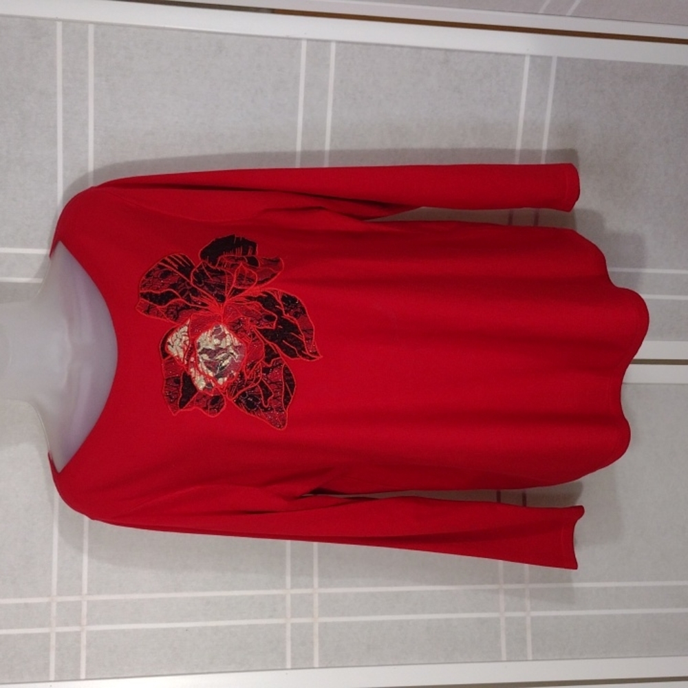 Chico's red knit sweater L